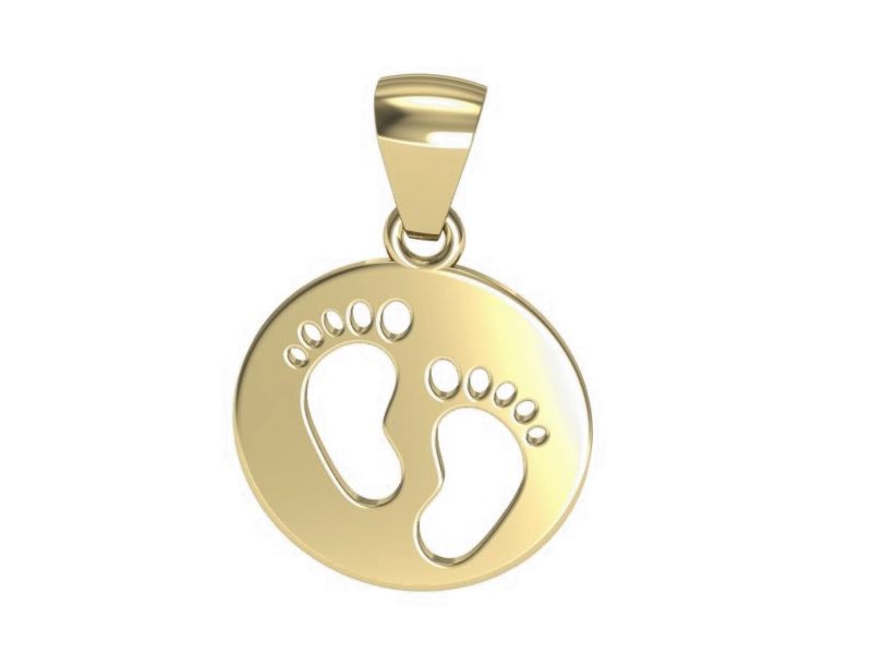 Ślady stóp złota zawieszka - wspomnienia na zawsze - W15561z - 1