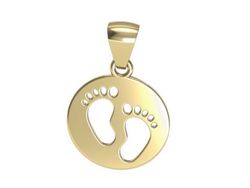 Ślady stóp złota zawieszka - wspomnienia na zawsze - W15561z