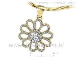 Złota zawieszka Wisiorek z brylantami żółte złoto - W15567z