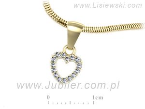 Złota zawieszka z diamentami w żółtym złocie
