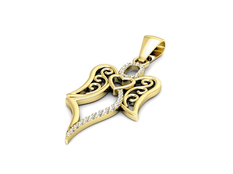 Zawieszka anioł z cyrkoniami - blask nadziei - W15580z_c - 2