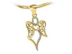 Zawieszka anioł z cyrkoniami - blask nadziei - W15580z_c