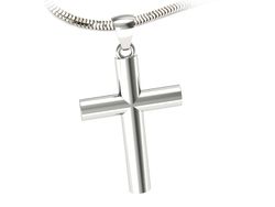 Złoty krzyżyk z białego złota elegancja i minimalizm - W15582b