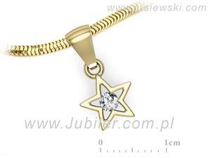 Złota zawieszka z diamentem w żółtym złocie