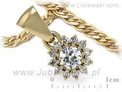 Złota zawieszka Wisiorek z brylantami żółte złoto - W16040z