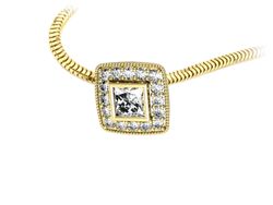 Złota zawieszka Wisiorek z diamentami żółte złoto - w16105z