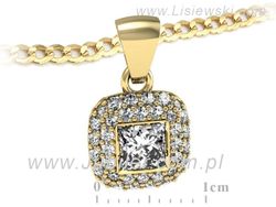 Złota zawieszka Wisiorek z diamentem i brylantami - w16136z