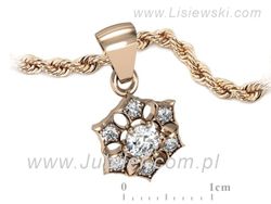 Złota zawieszka Wisiorek z brylantami różowe złoto - w16145c