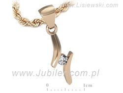 Złota zawieszka Wisiorek z brylantem różowe złoto - w16146c