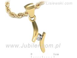 Złota zawieszka Wisiorek z brylantem żółte złoto - w16146z