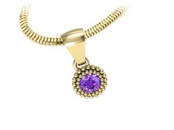 Złota zawieszka z ametystem - elegancja na co dzień - w16167zat