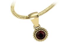 Elegancka złota zawieszka z granatem - codzienny blask - w16167zgr