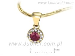 Zawieszka z rubinem i brylantami żółte złoto - w16188zr