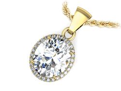 Złota zawieszka Wisiorek z diamentami żółte złoto - w16212z