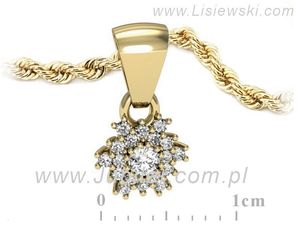Złoty wisiorek z diamentami w żółtym złocie