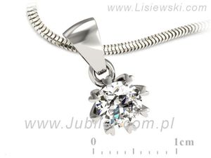 Złoty wisiorek z diamentem w białym złocie