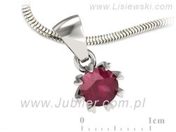 Złota zawieszka Wisiorek z rubinem białe złoto - w16307br