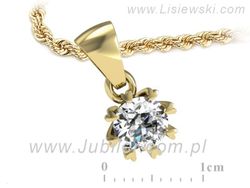 Złoty Wisiorek zawieszka z brylantem żółte złoto - w16307z