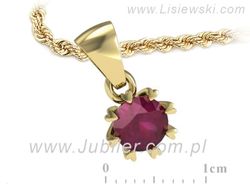 Rubinowe serce w złotej zawieszce - klasa i styl - w16307zr