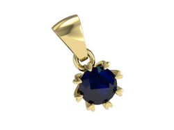 Złota zawieszka z szafirem - codzienna elegancja - w16307zsz
