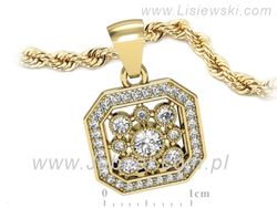 Złota zawieszka Wisiorek z brylantami żółte złoto - w16319z