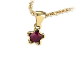 Złota zawieszka z rubinem - elegancja codziennie - w16386zr