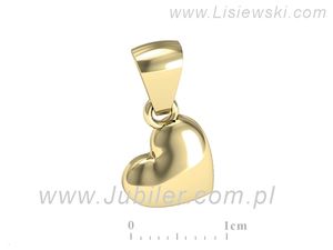 Złoty wisiorek serce w żółtym złocie
