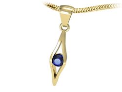 Zawieszka z szafirem - złoty akcent elegancji - w16633zszc