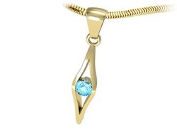 Złota zawieszka z topazem - ekskluzywna elegancja - w16633ztp