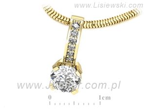 Złota zawieszka z diamentami w żółtym złocie