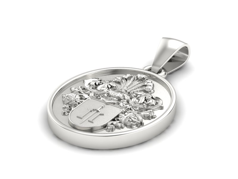 Wisiorek z herbem ekskluzywna biżuteria heraldyczna - w2031b - 2