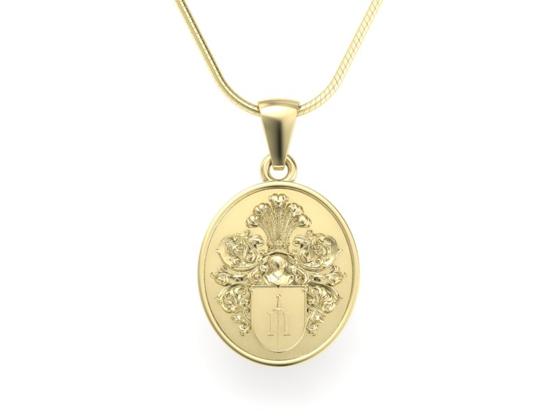 Wisiorek z herbem ekskluzywny złoty symbol tradycji - w2031z - 1