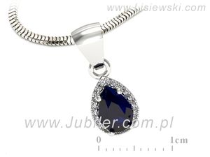 Elegancka zawieszka z szafirem i diamentami