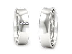 Złote Obrączki z brylantami białe złoto 585 - W55170T25b