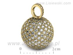 Wisiorek kula z cyrkoniami - elegancja w złocie - z631w