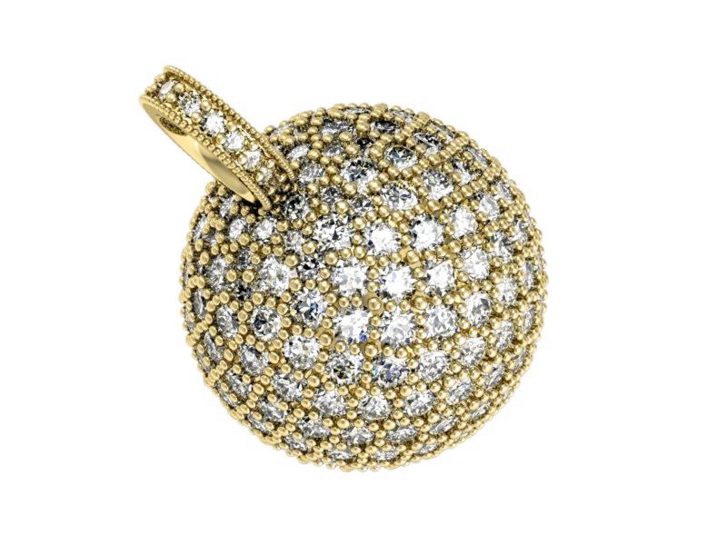 Wisiorek kula z cyrkoniami - elegancja w złocie - z631w - 3