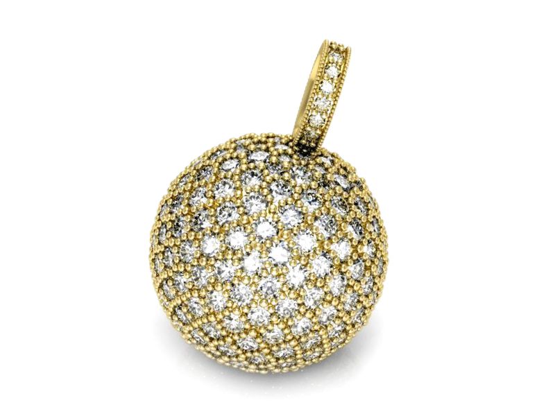 Wisiorek kula z cyrkoniami - elegancja w złocie - z631w - 2