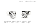 Kolczyki z białego złota z brylantami ~0.20ct P1/G z certyfikatem autentyczności, próba 585, masa ~0,9g.