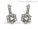 Kolczyki z białego złota z brylantami ~0.88ct z certyfikatem autentyczności, próba 585, masa ~3,5g.