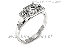 Nadzwyczajny pierścionek zaręczynowy z białego złota z brylantami ~0,35ct P1/H, z certyfikatem autentyczności, próba 585, masa ~ 2.8g.