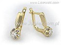 Kolczyki z żółtego złota z brylantami ~0,32ct Si1/H z certyfikatem autentyczności, próba 585, masa ~2,7g.
