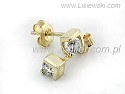 Kolczyki z żółtego złota z brylantami ~0,34ct Si1/H z certyfikatem autentyczności, próba 585, masa ~1,2g.