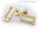 Kolczyki z żółtego złota z brylantami ~0,10ct Si1/H z certyfikatem autentyczności, próba 585, masa ~2,5g.