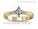 Pierścionek z żółtego i białego złota z brylantami ~0,14ct Si1/H, z certyfikatem autentyczności, próby 585, masa ~1,8g.