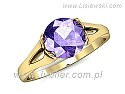 Pierścionek z żółtego złota z tanzanitem ~1.46ct, próba 585, masa ~2.6g.